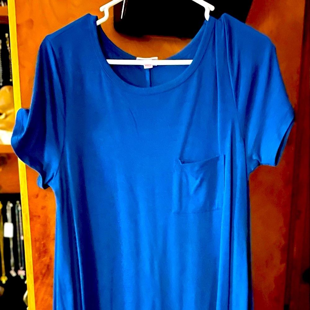 Lularoe Carly - solid blue - size small